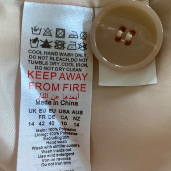 NWT Boohoo Tassel Fringe Crepe Blazer Mini Dress Sand Bohemian Sexy Size 10 - Picture 13 of 14